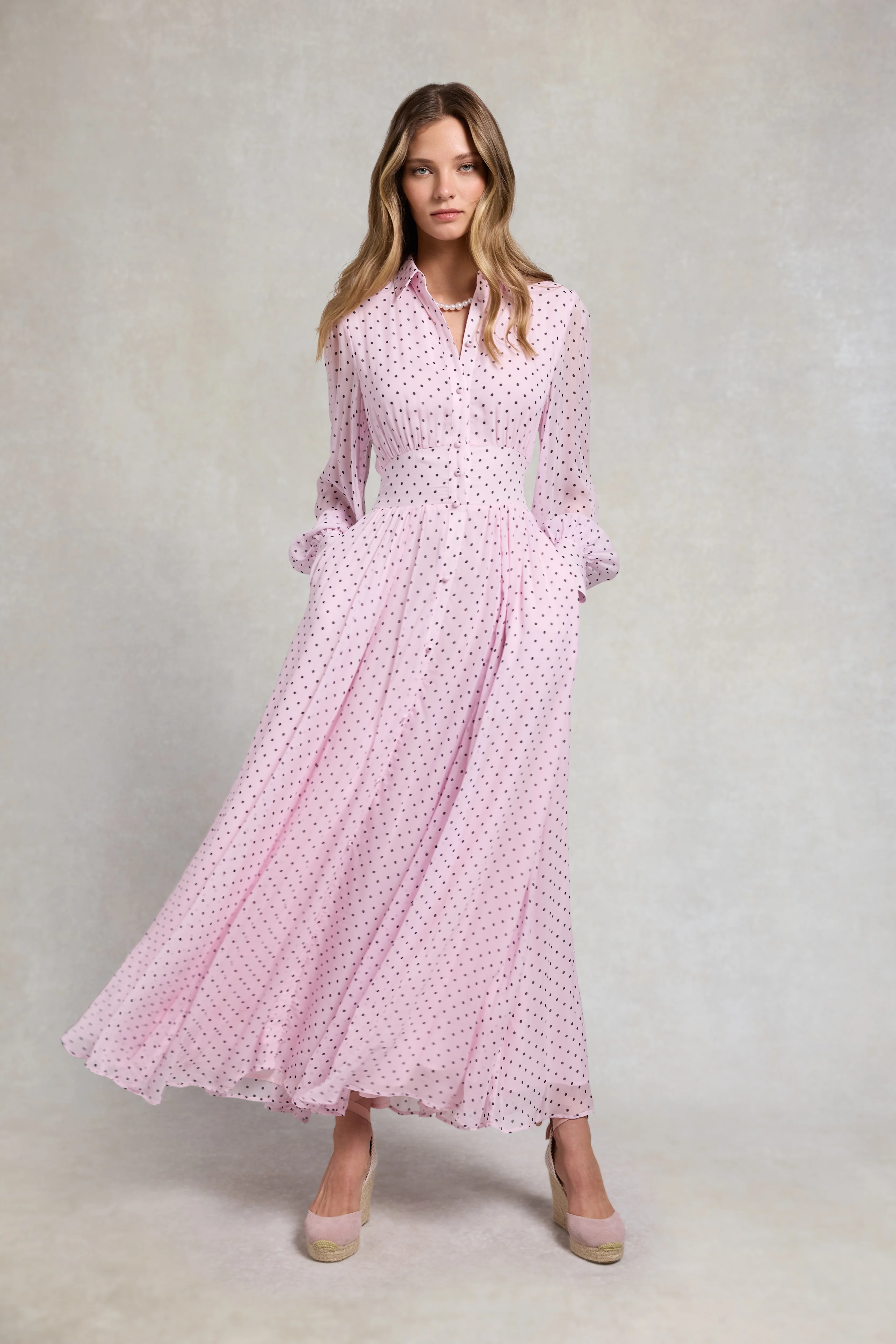 Sorrento Shirt Dress (Pink Polka Dot) - Image 2