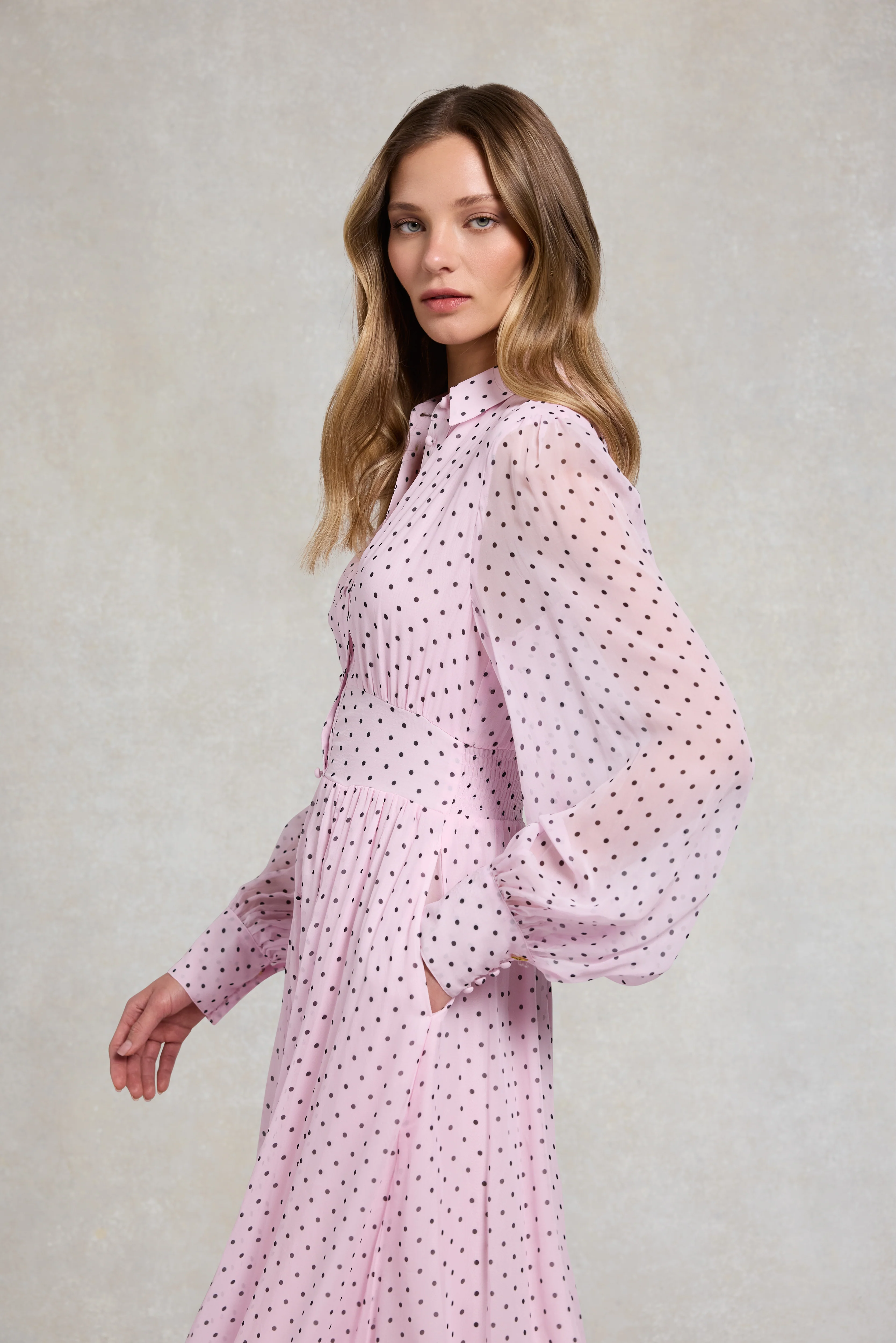Sorrento Shirt Dress (Pink Polka Dot) - Image 6