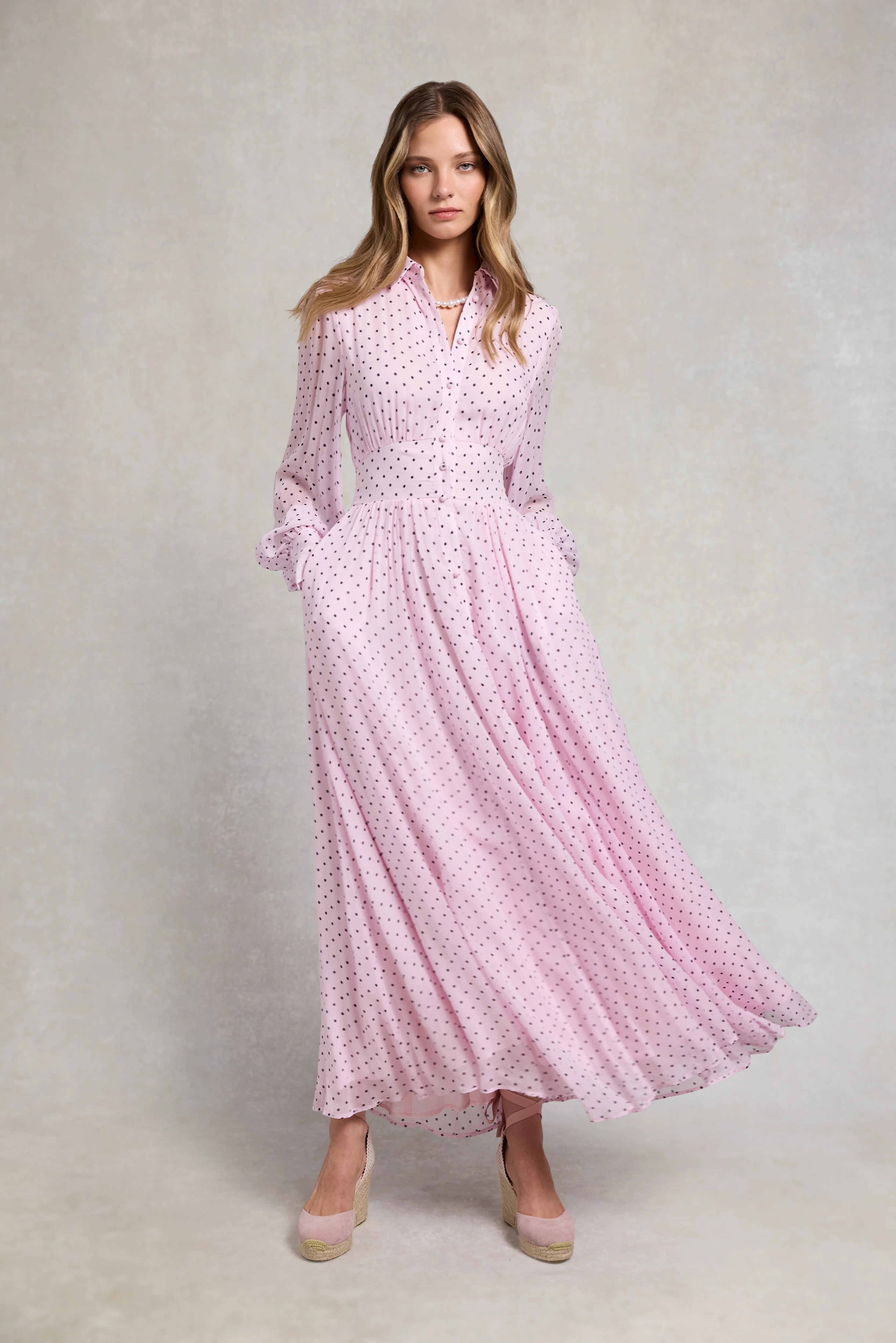 Sorrento Shirt Dress (Pink Polka Dot) - Image 7