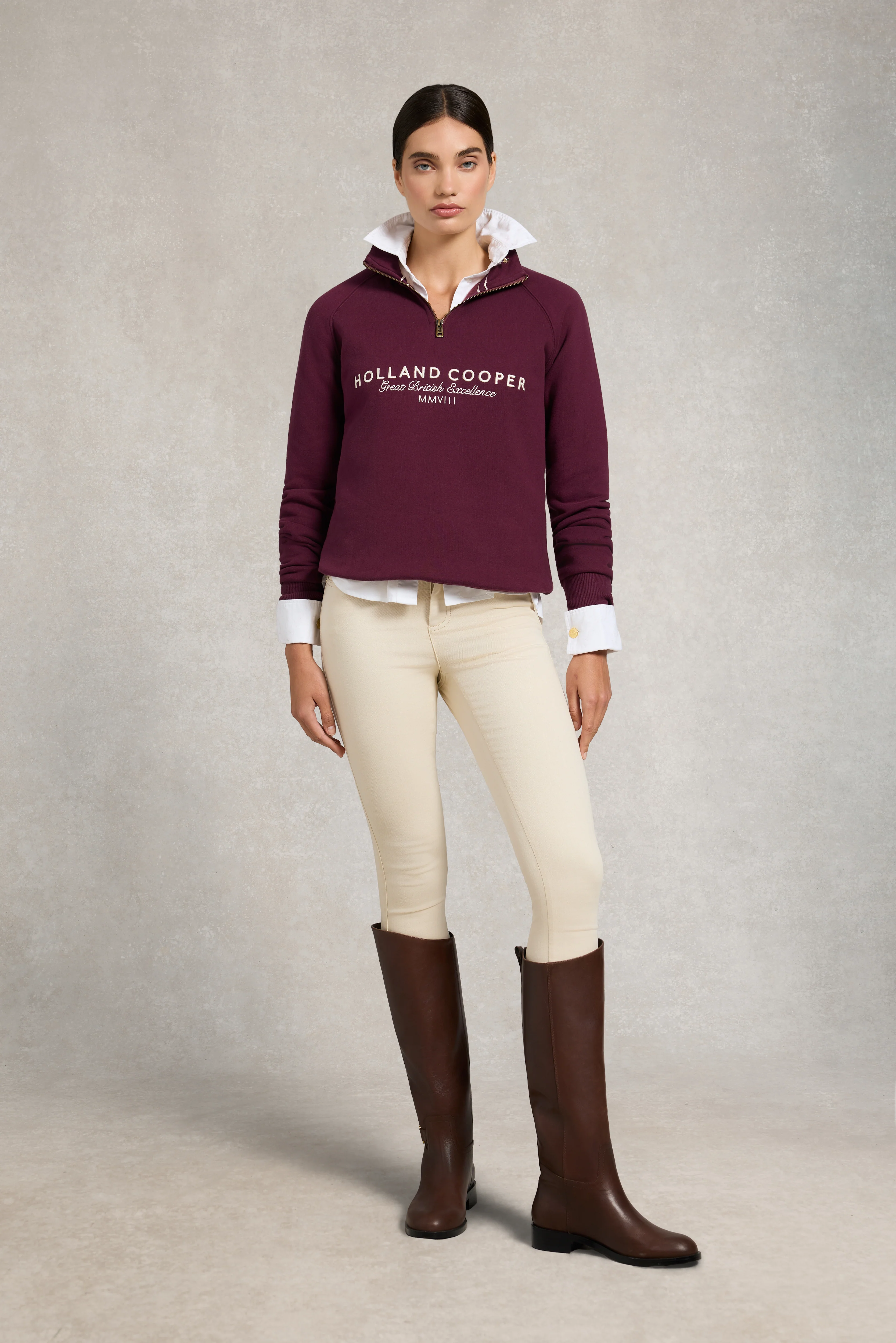 Sporting Goods Zip Henley (Mulberry) - Image 2