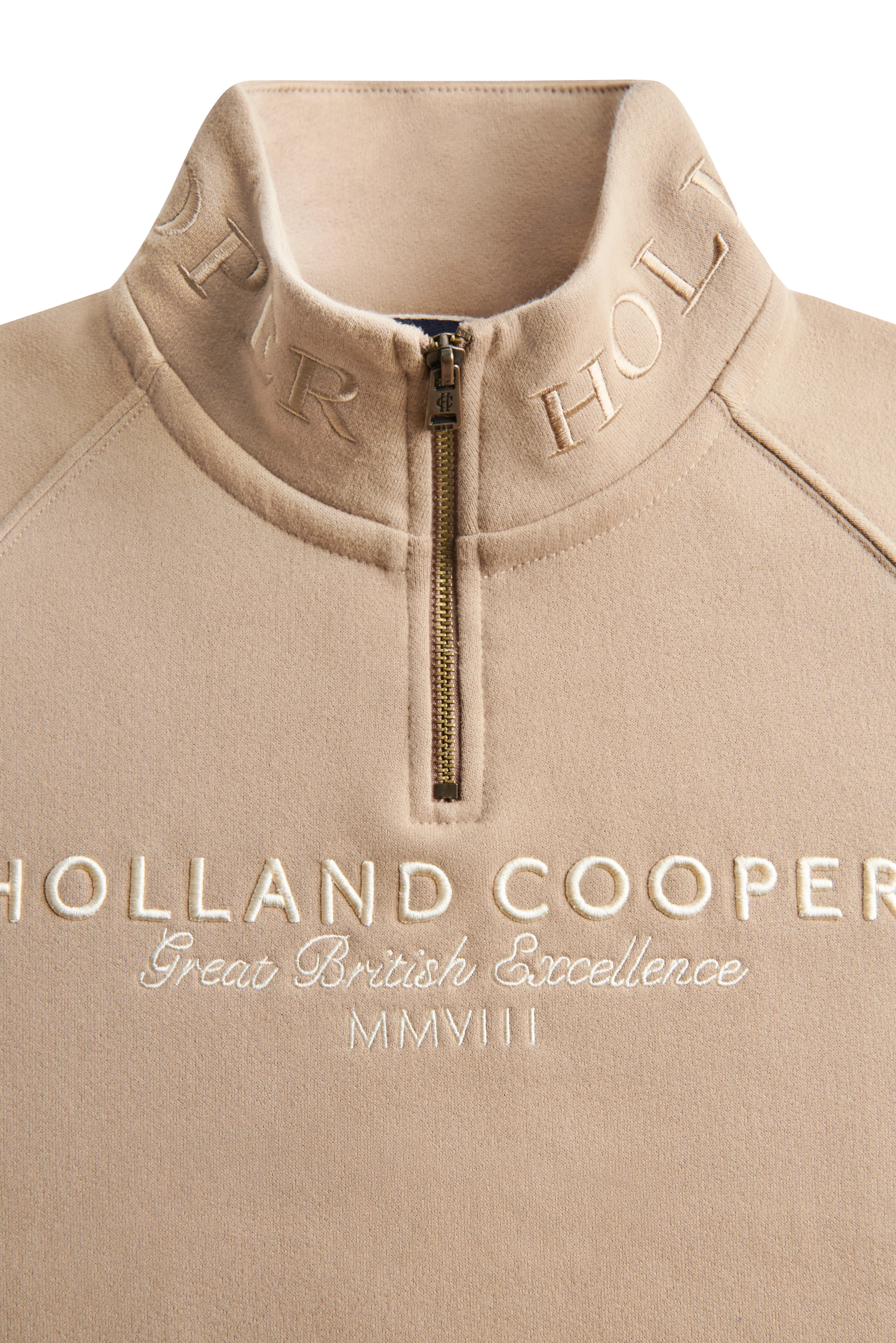 Sporting Goods Zip Henley (Taupe) - Image 7