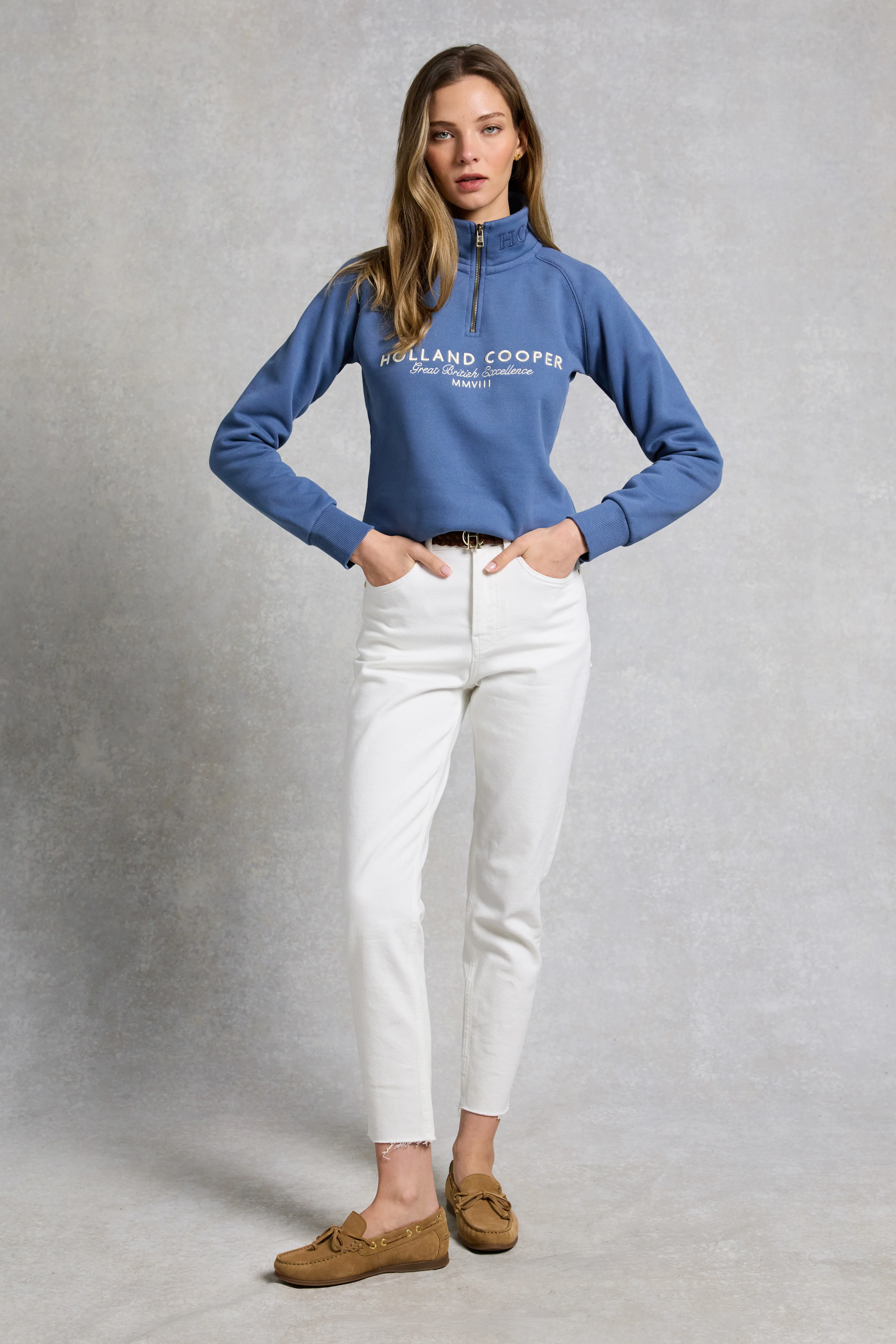 Sporting Goods Zip Henley (Vintage Blue) - Image 4