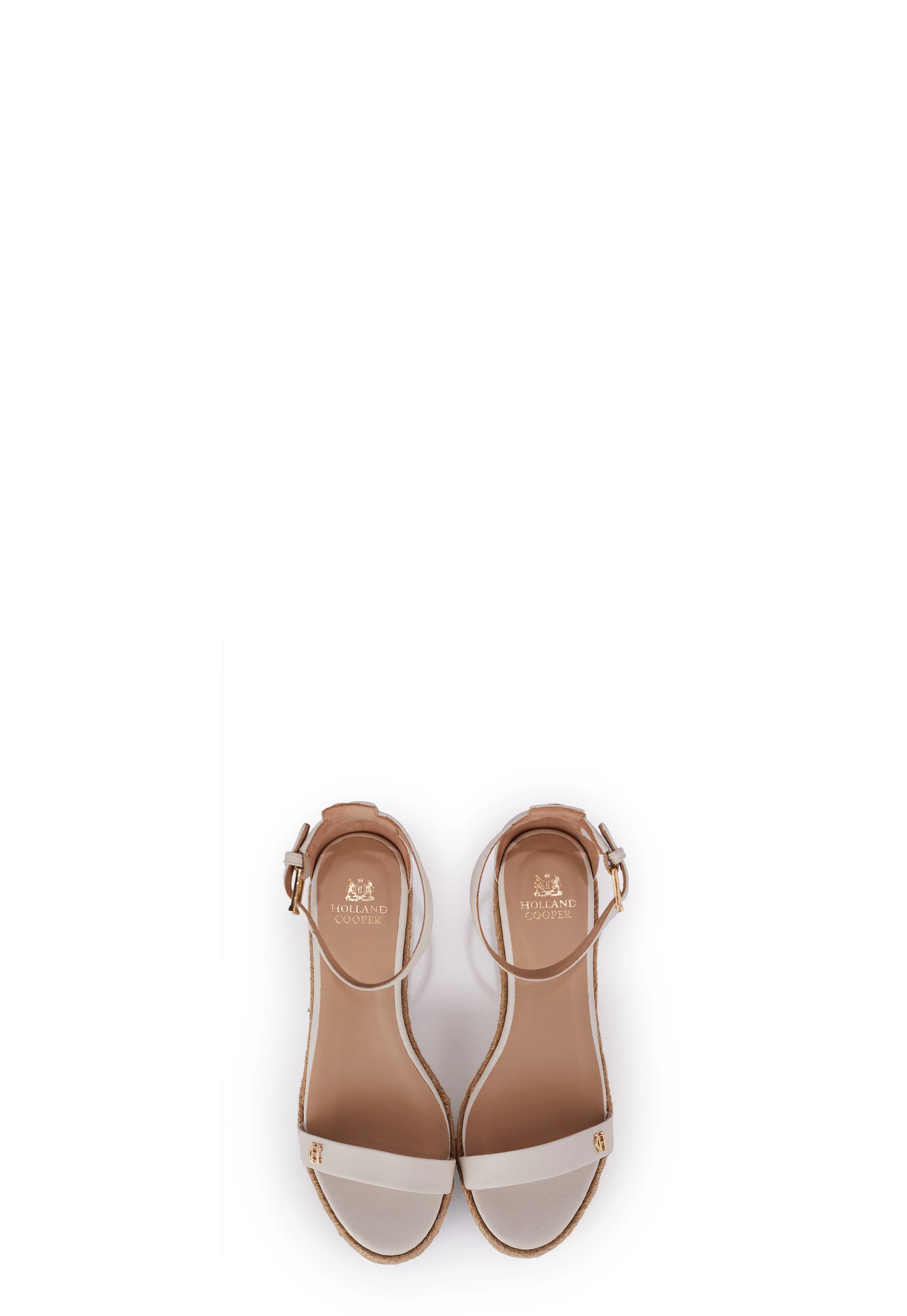 St Lucia Espadrille Wedge (Cream Leather) - Image 4
