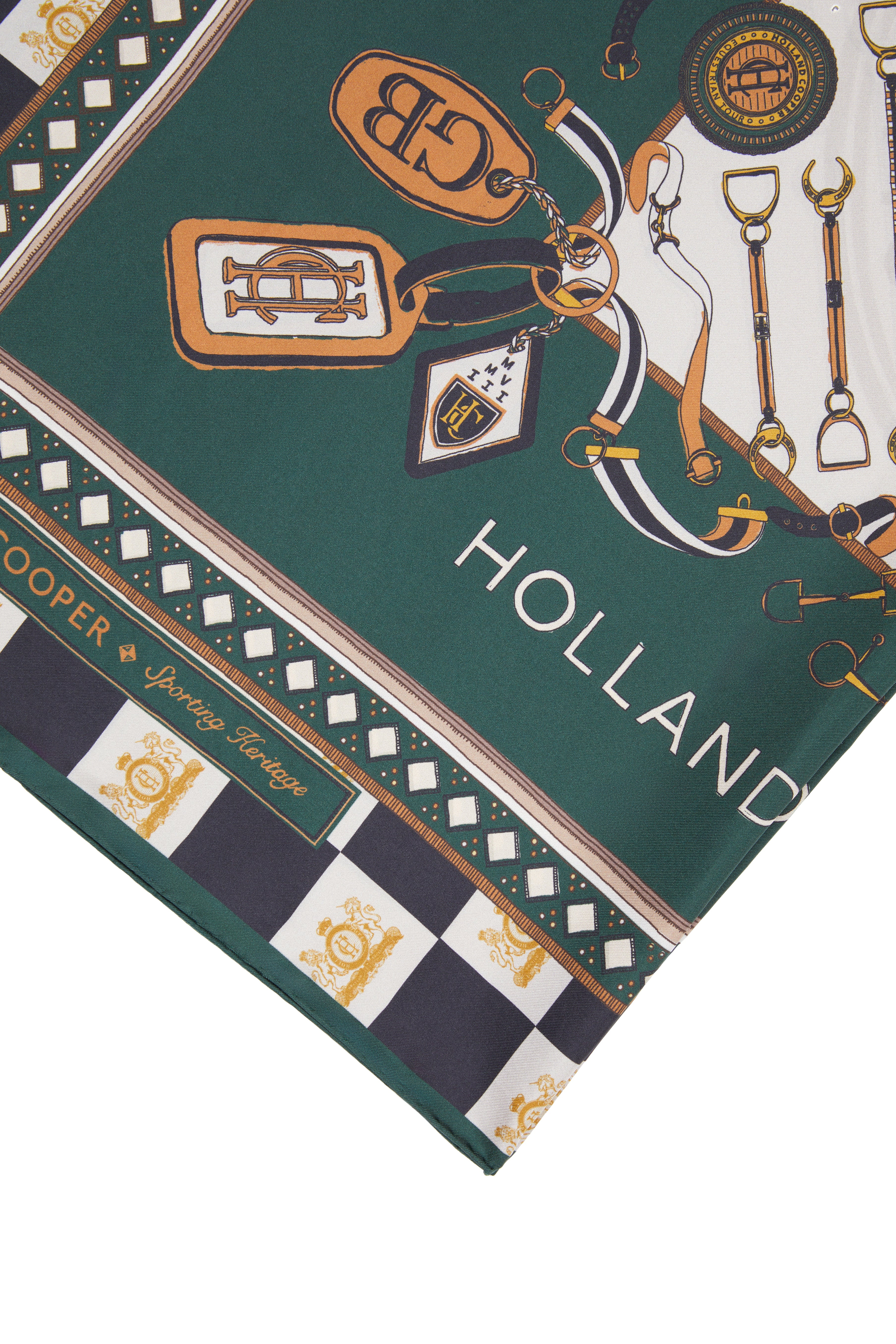 Stirrup Silk Scarf (Black Emerald) - Image 6