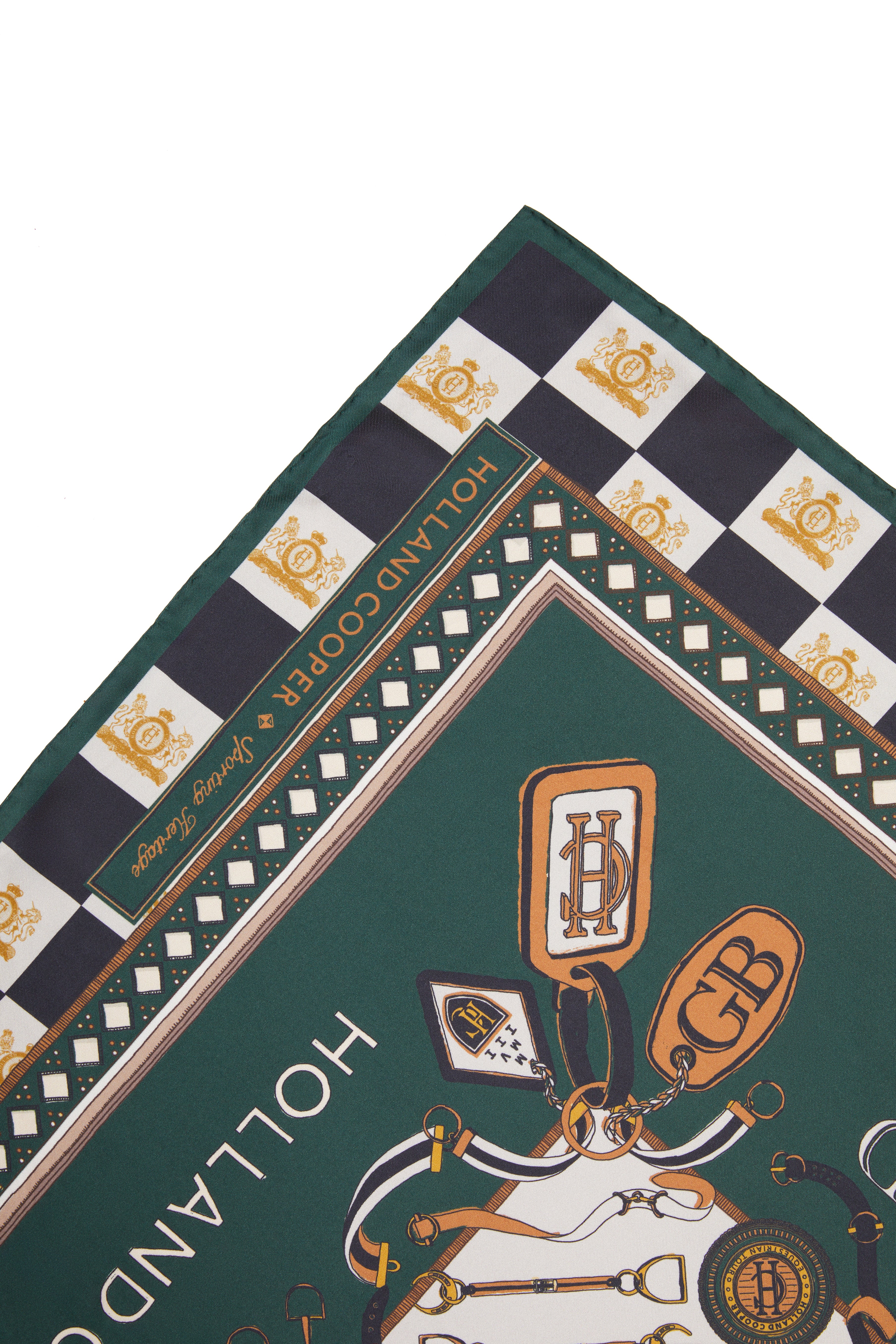 Stirrup Silk Scarf (Black Emerald) - Image 7