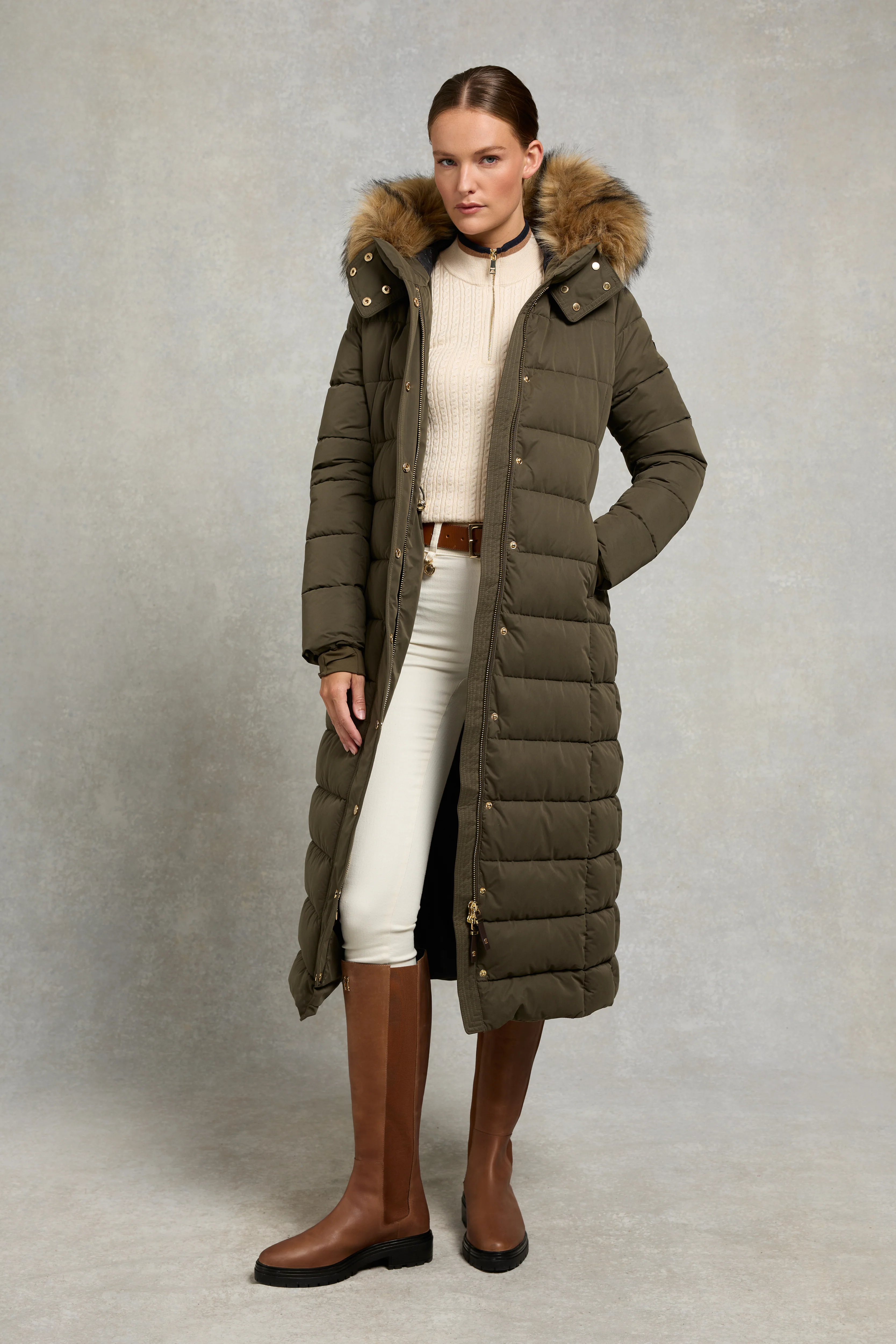 Stoneleigh Longline Coat (Heritage Khaki) - Image 2