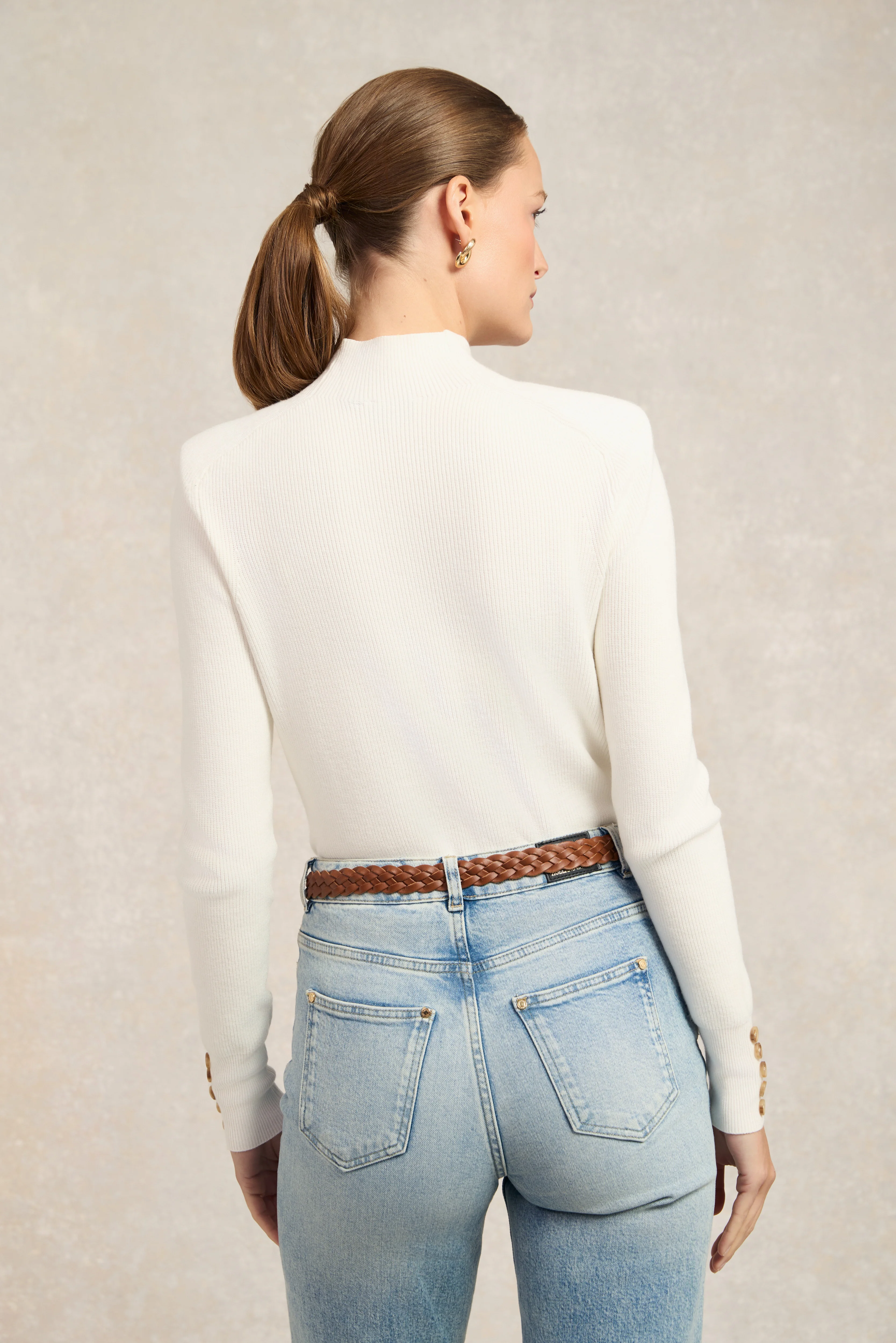 Tara High Neck Knit (Natural) - Image 9