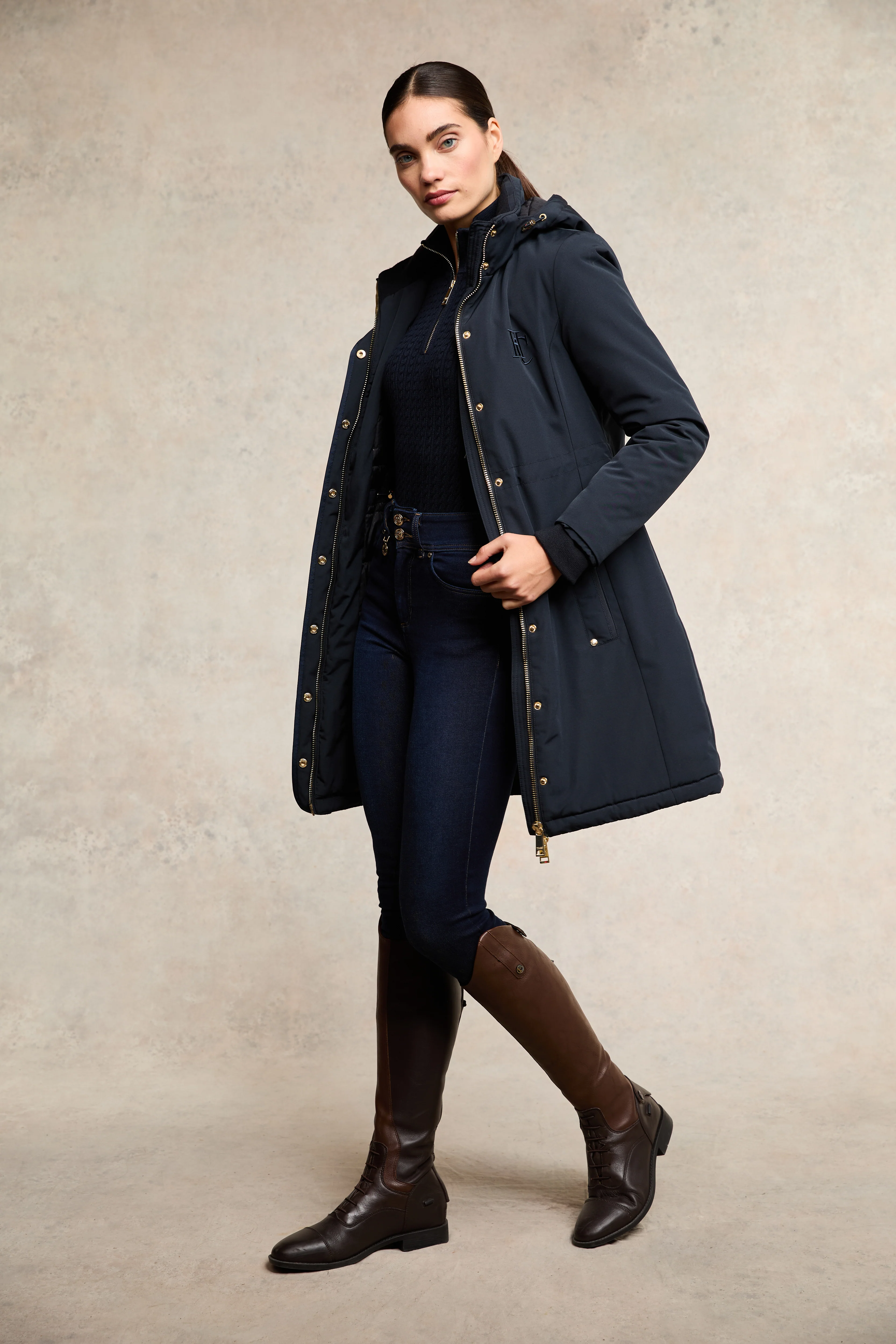 Team Waterproof Coat (Ink Navy Mono) - Image 3
