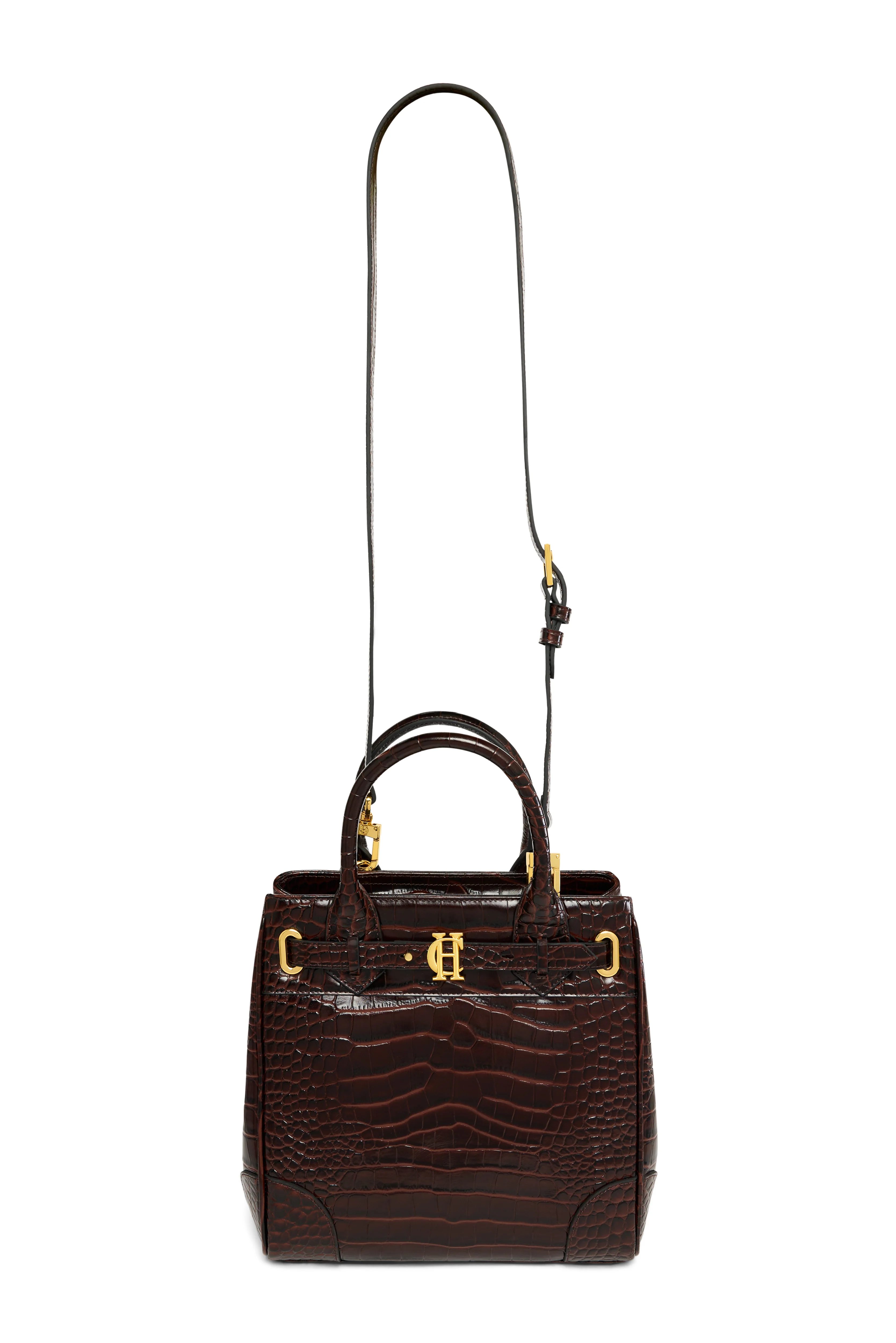 The Brompton Mini Tote (Rich Chocolate Croc) - Image 5