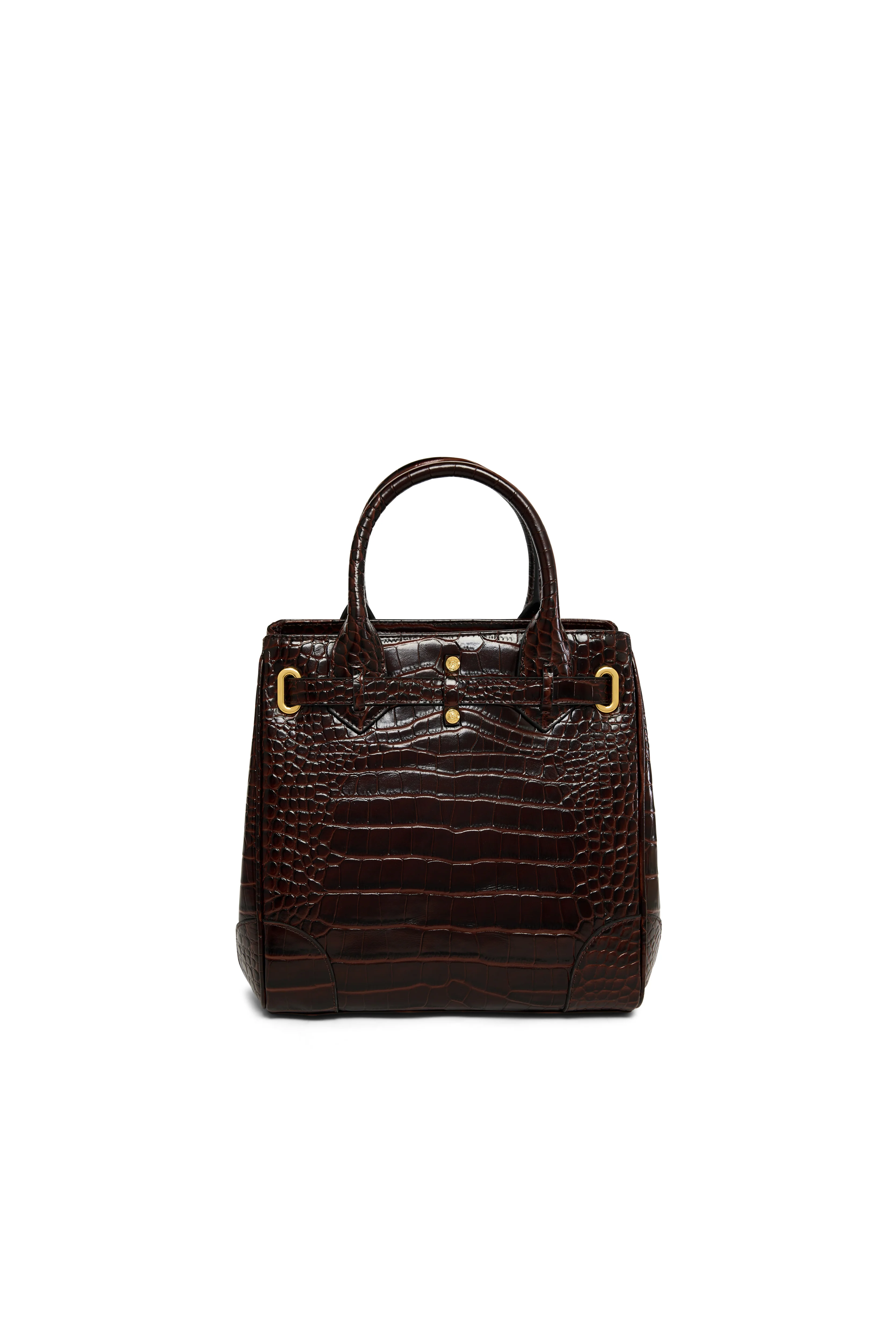 The Brompton Mini Tote (Rich Chocolate Croc) - Image 6