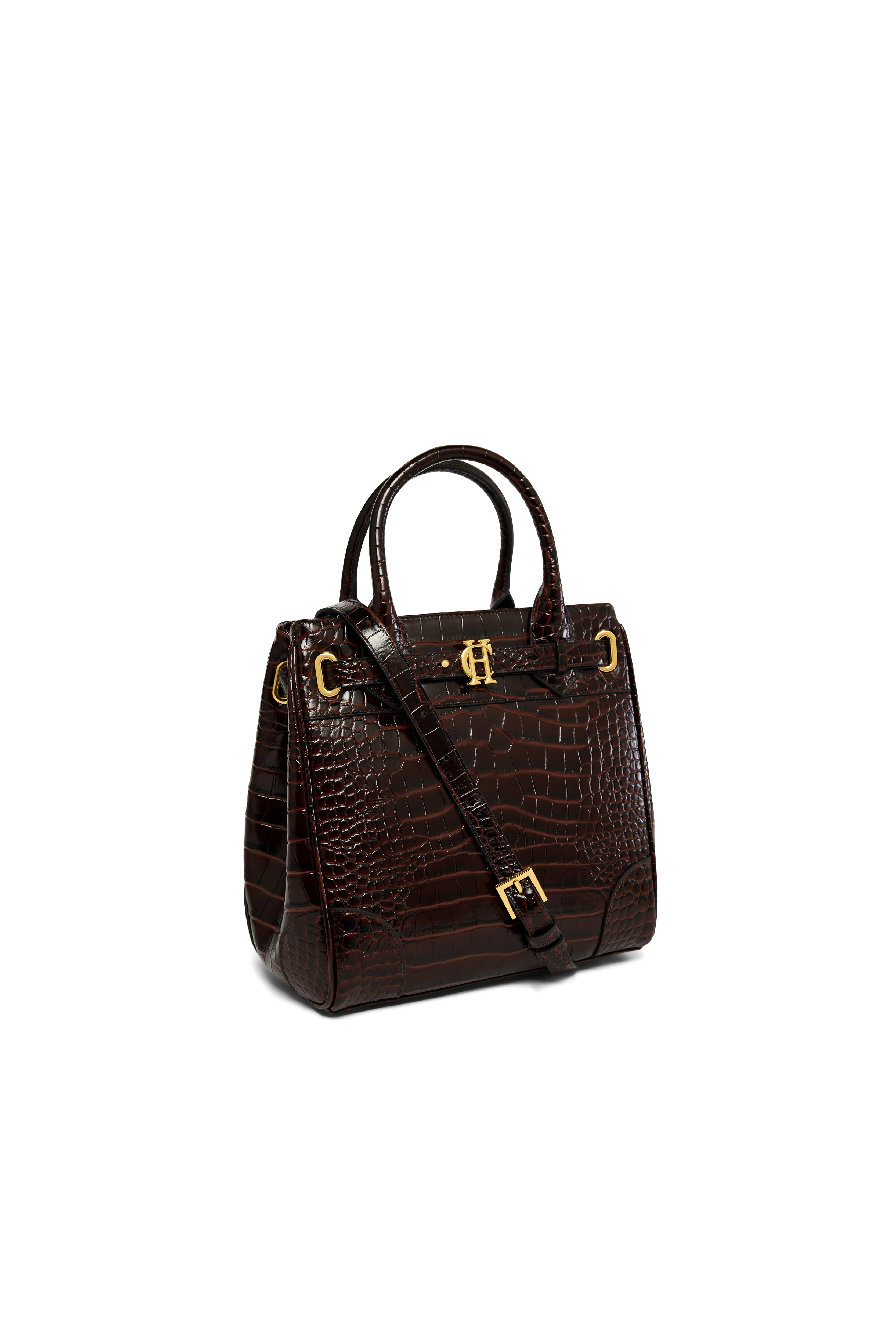 The Brompton Mini Tote (Rich Chocolate Croc) - Image 7