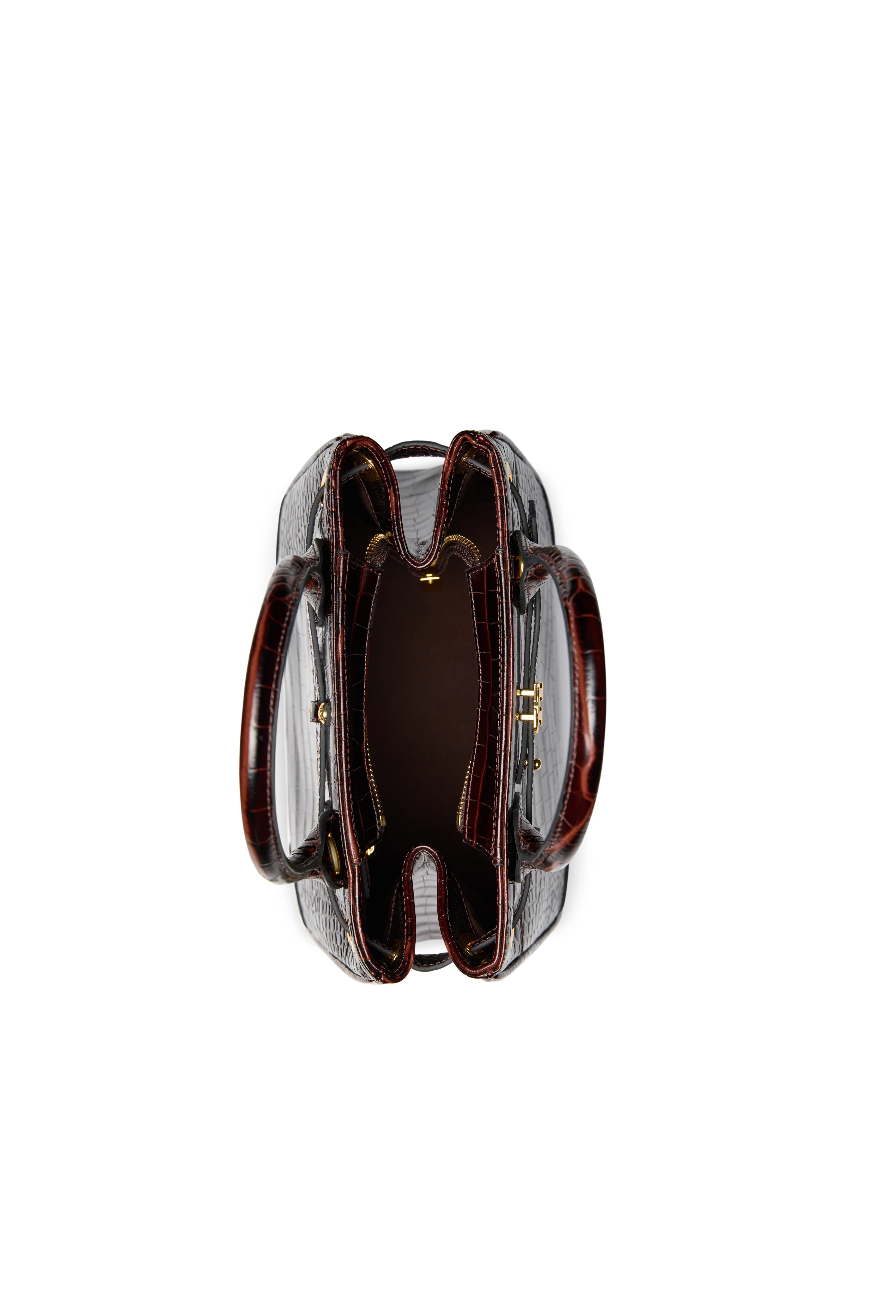 The Brompton Mini Tote (Rich Chocolate Croc) - Image 8