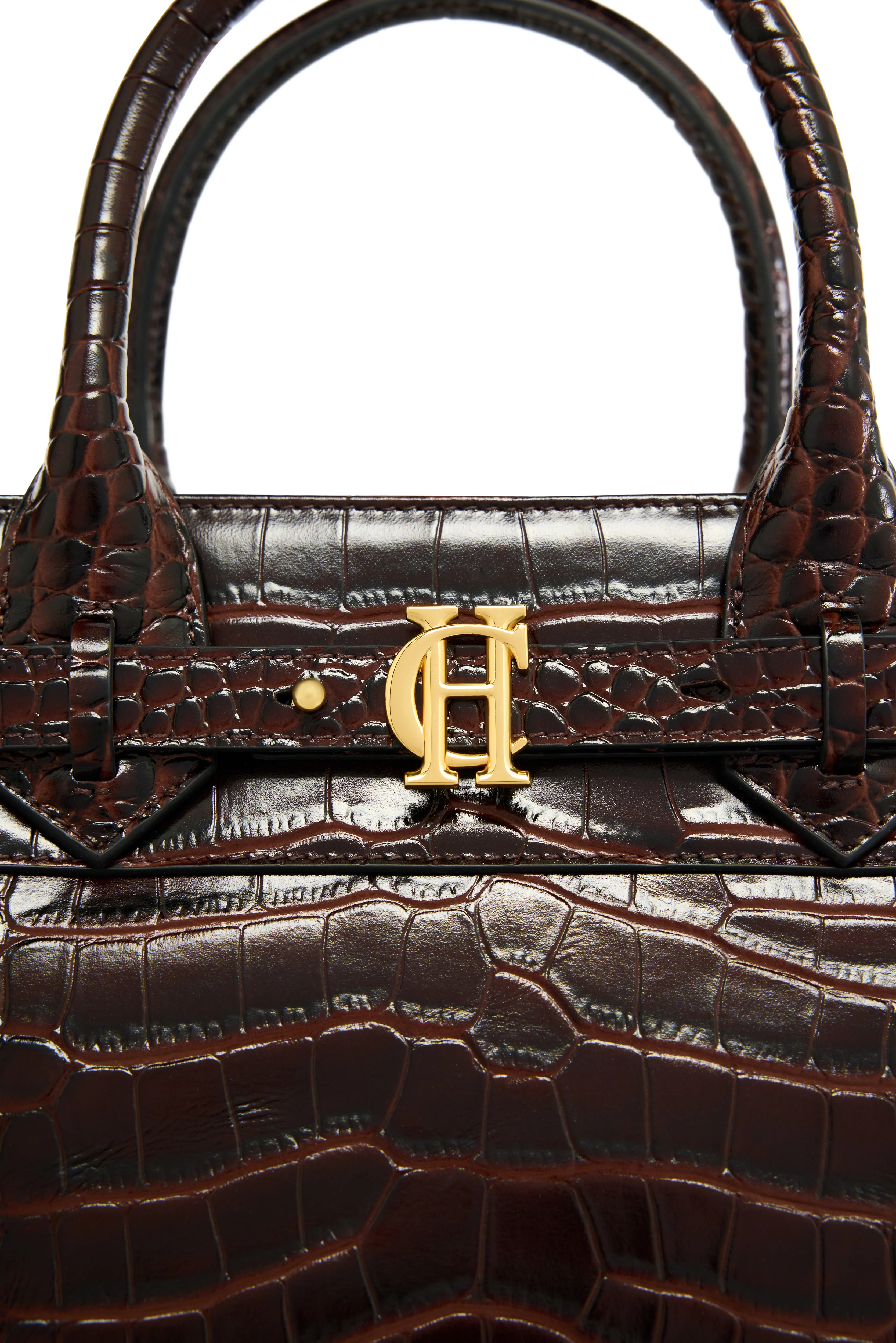 The Brompton Mini Tote (Rich Chocolate Croc) - Image 9