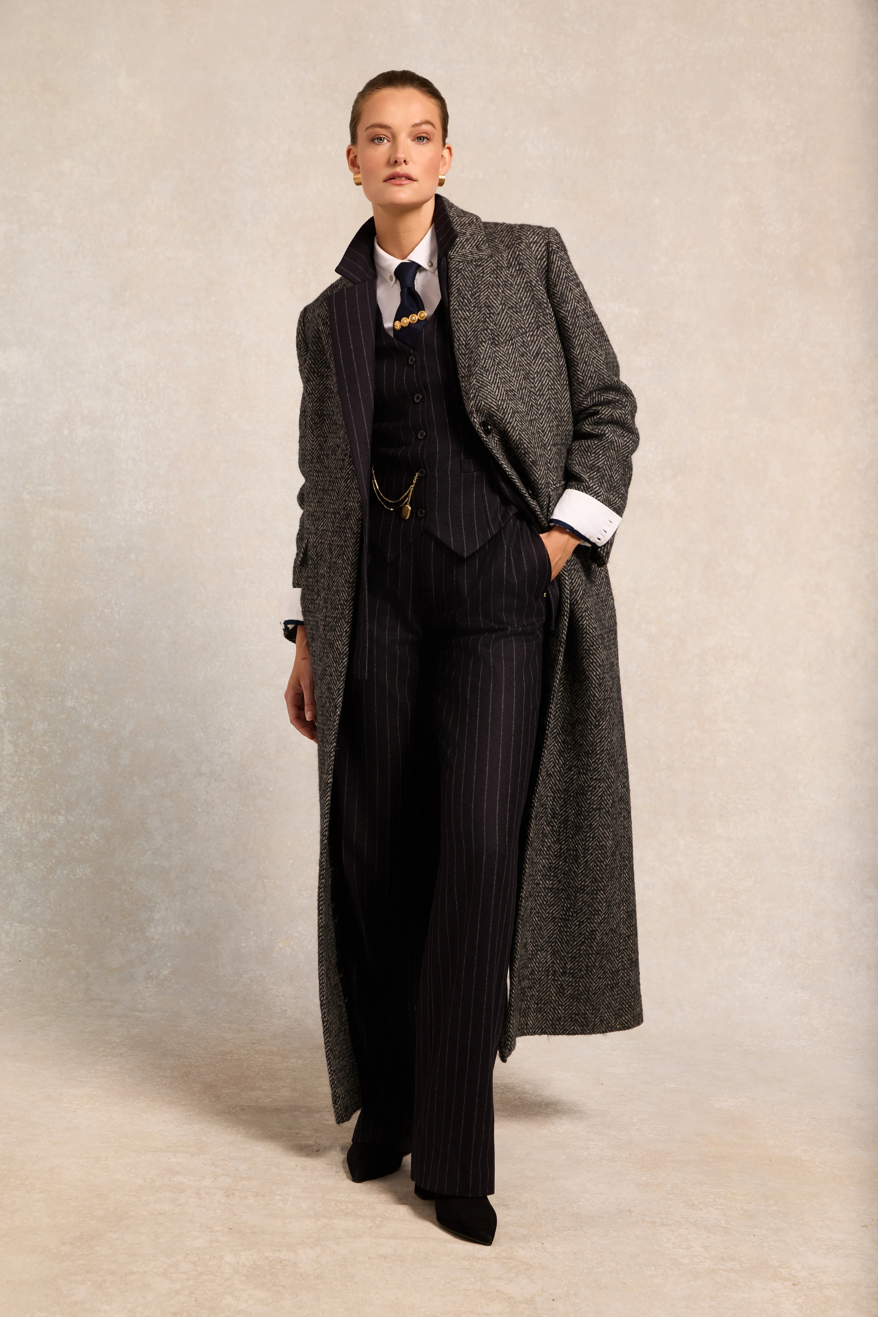 The Kelly Overcoat (Ebony Herringbone) - Image 2