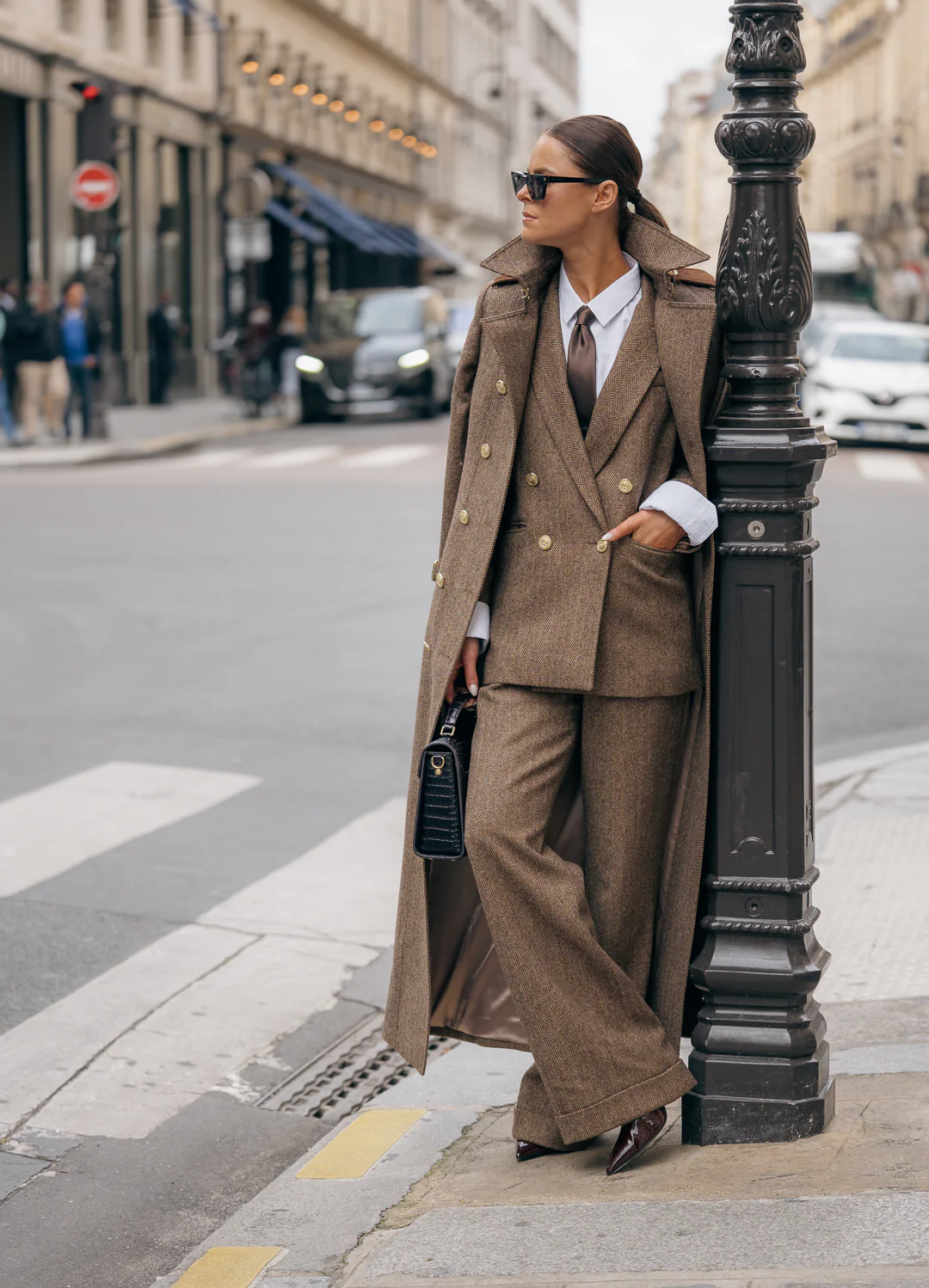 The Large Scale Brown Herringbone Suit