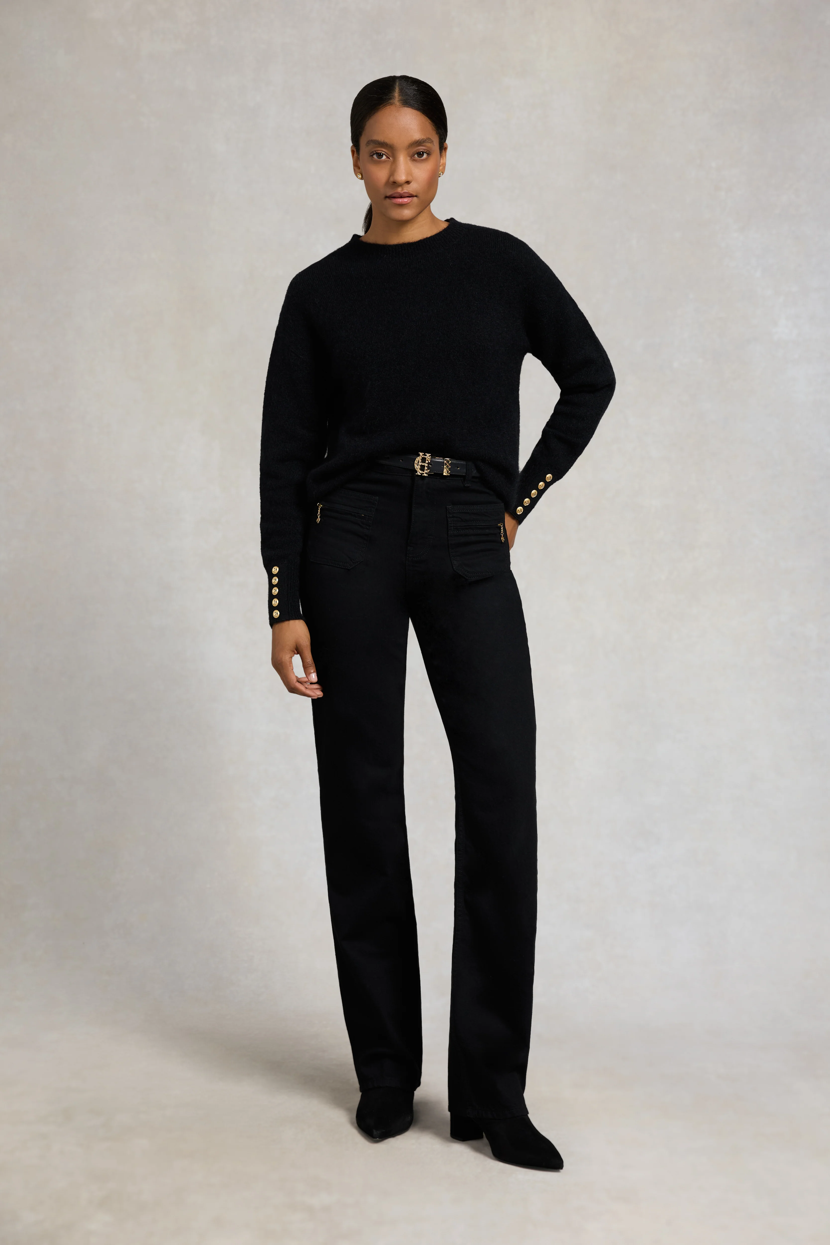 Tori Crew Neck Knit (Black) - Image 6