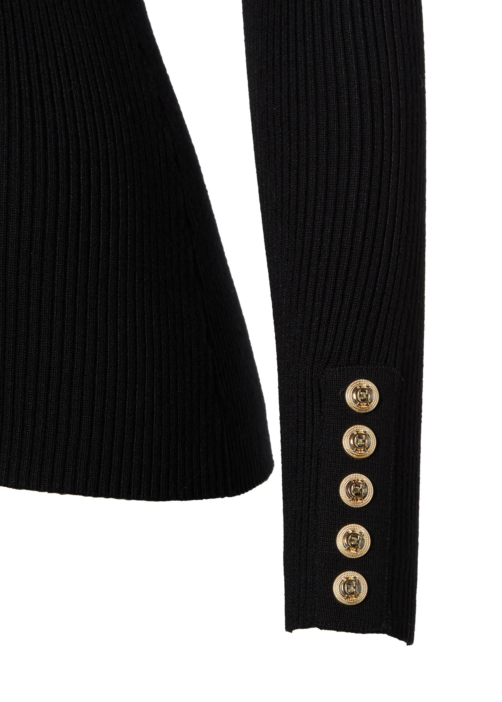 V-Neck Rib Top (Black) - Image 7