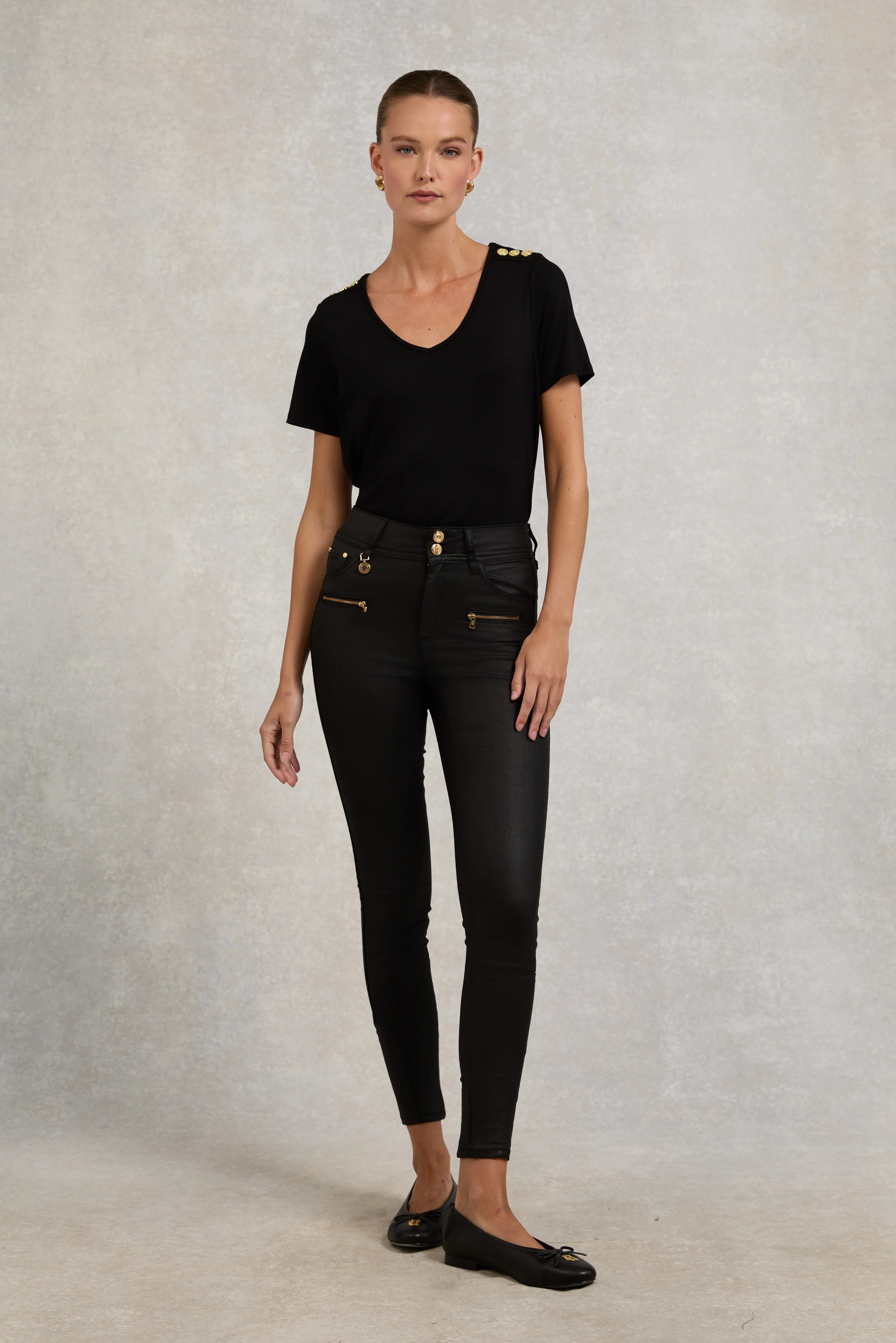 Relax Fit V-Neck Tee (Black) - Image 6