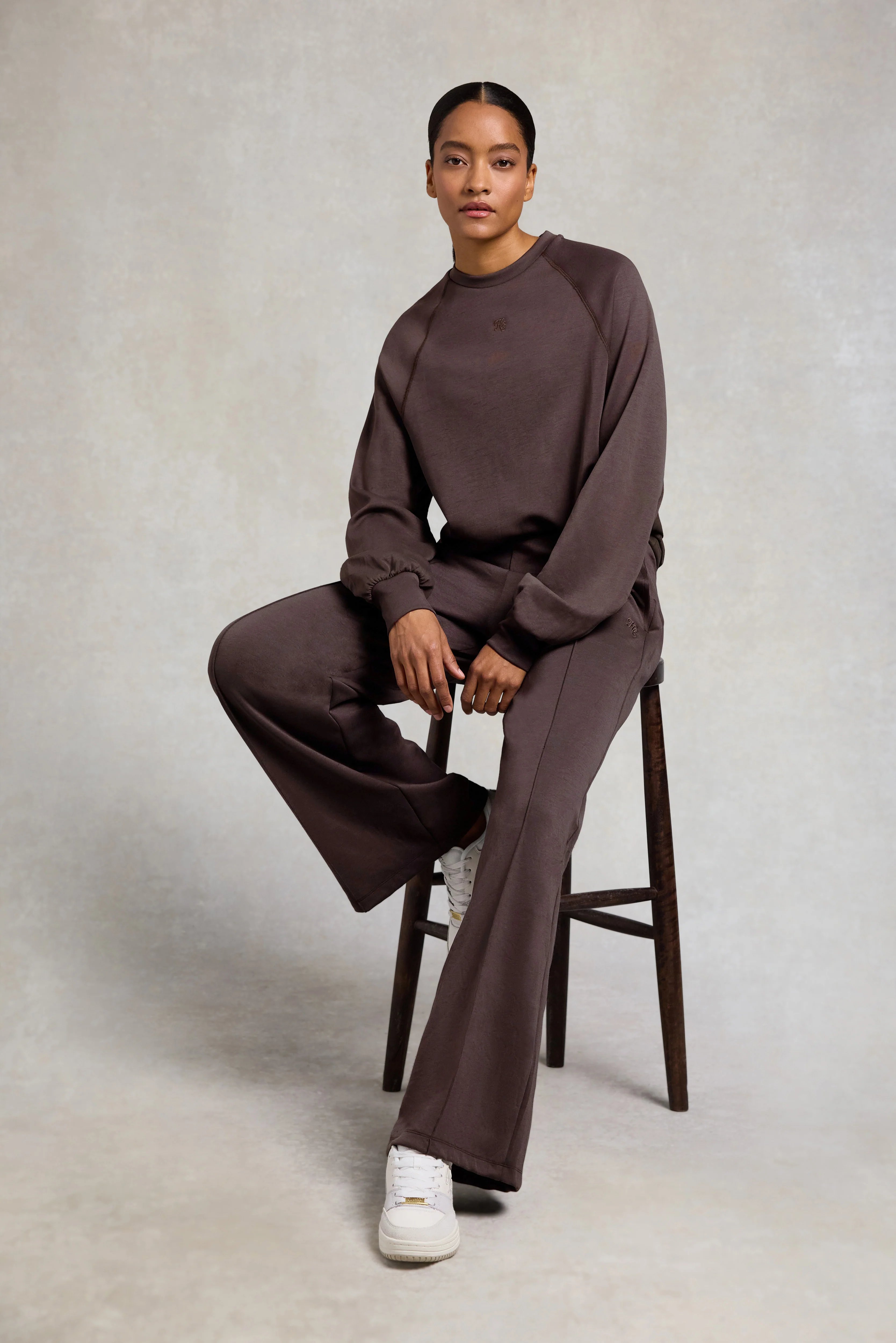 Artemis Wide Leg Soft Jogger (Chocolate) - Image 3