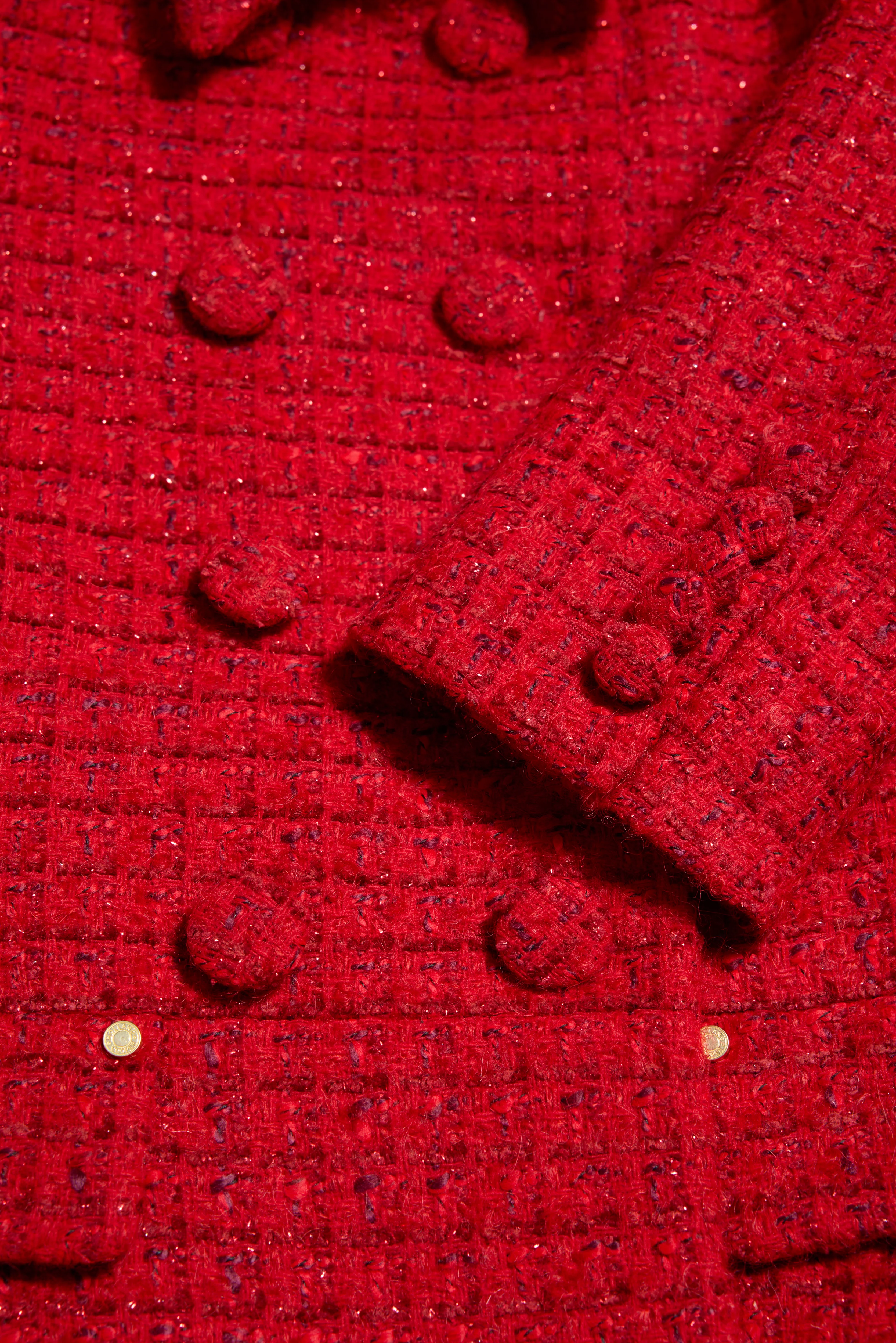 Windsor Fit & Flare Coat (Red Boucle) - Image 9