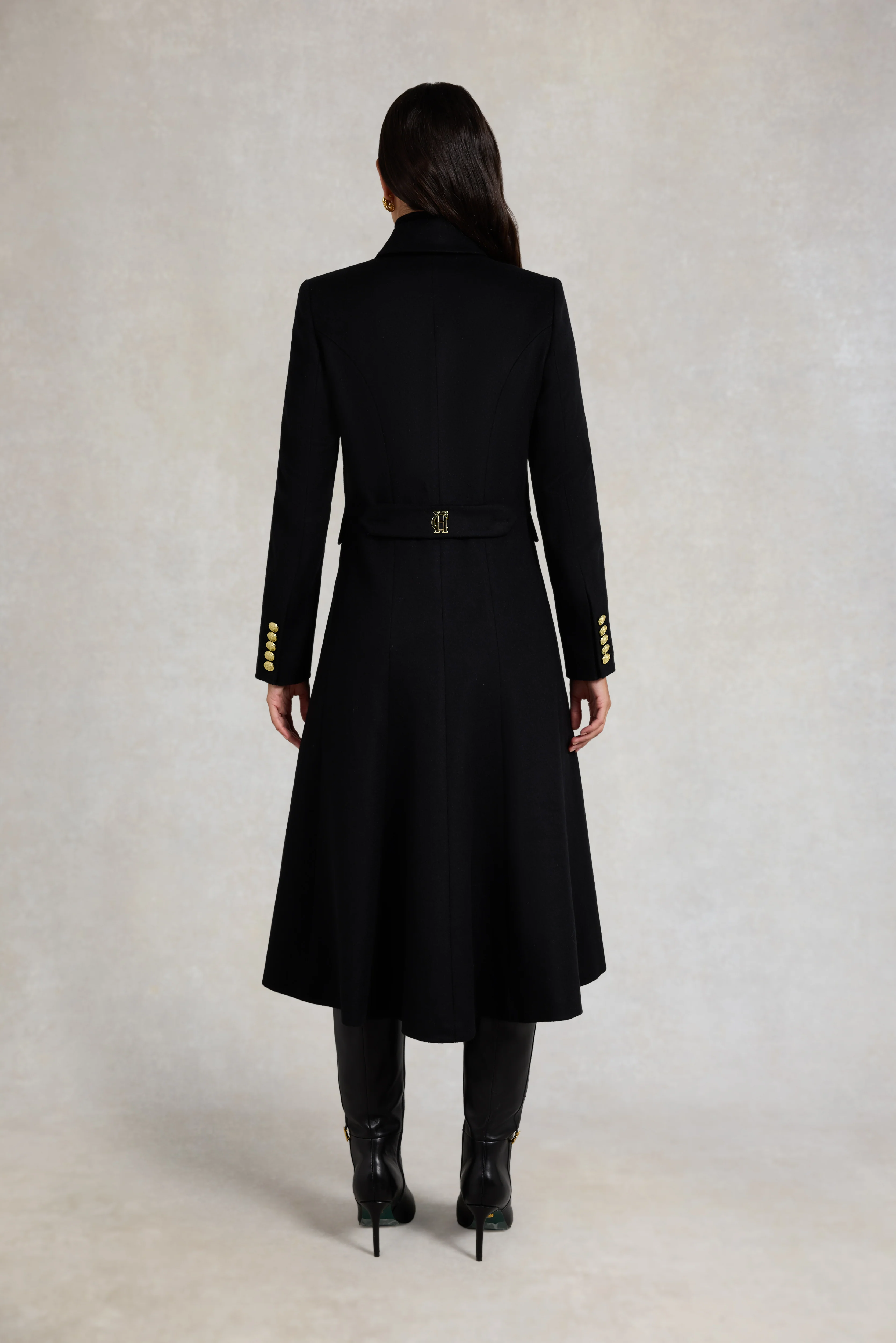 Windsor Fit & Flare Coat (Soft Black) - Image 6