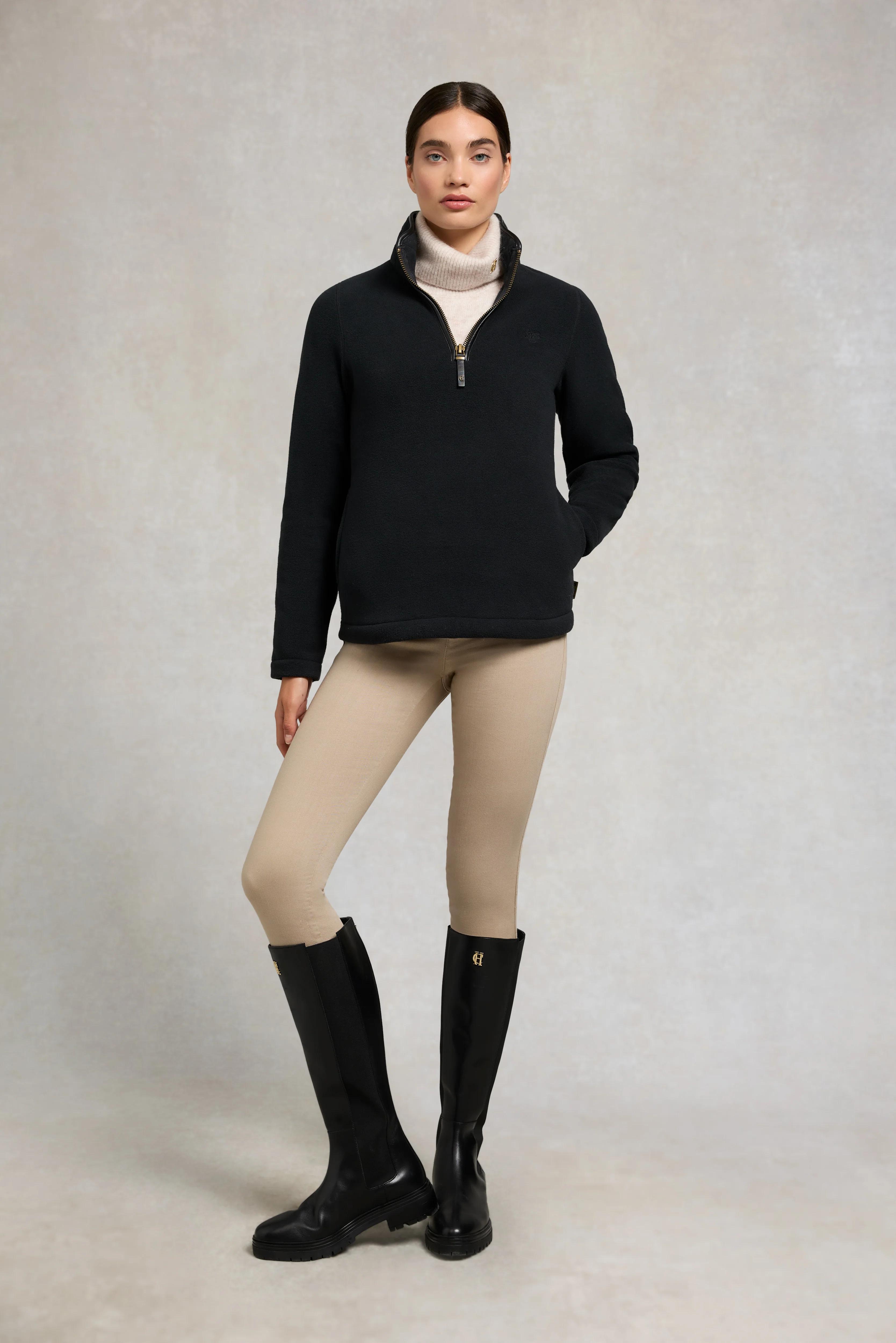 Country Fleece Quarter Zip (Black) - Image 3