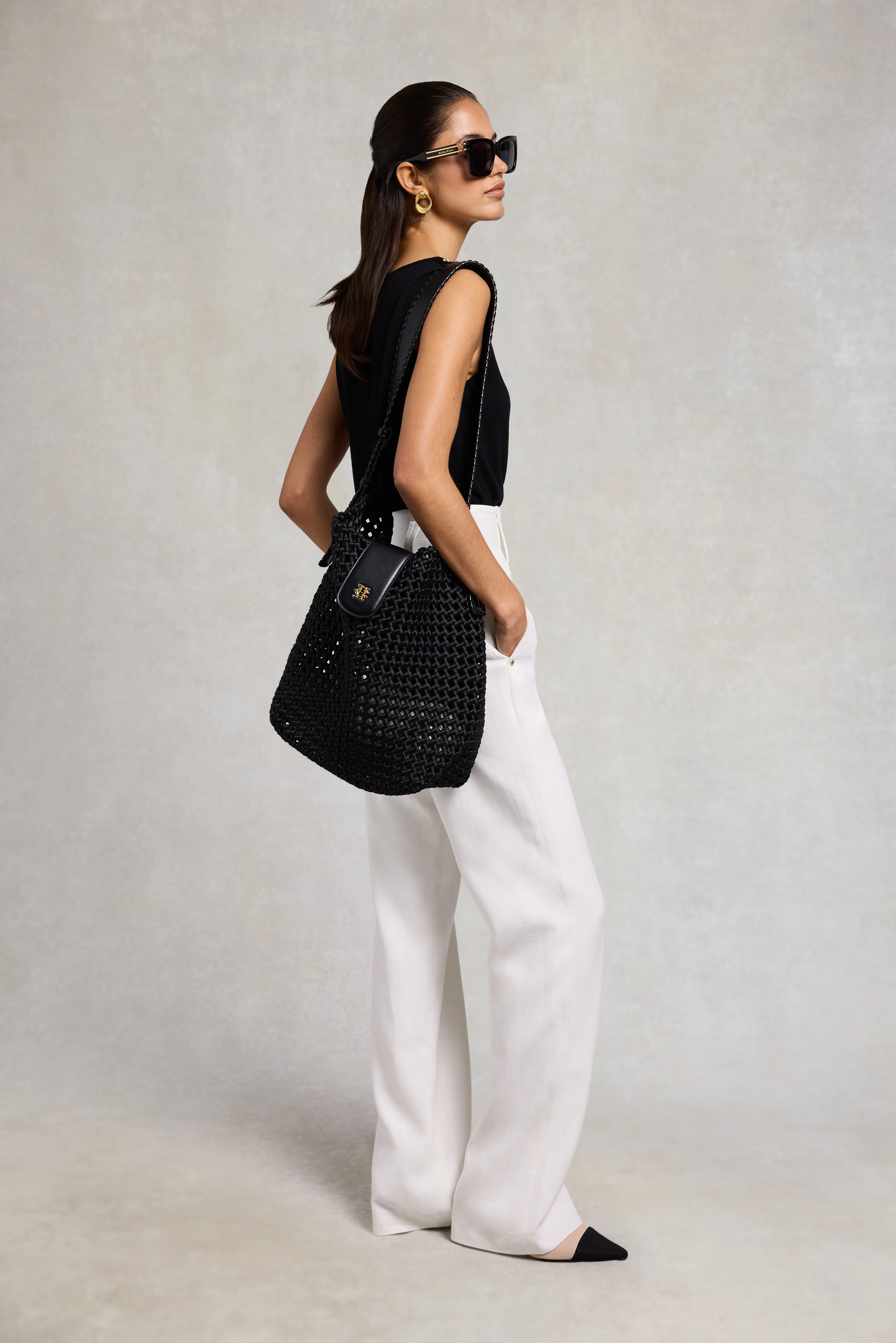 Woven Tote (Black) - Image 4