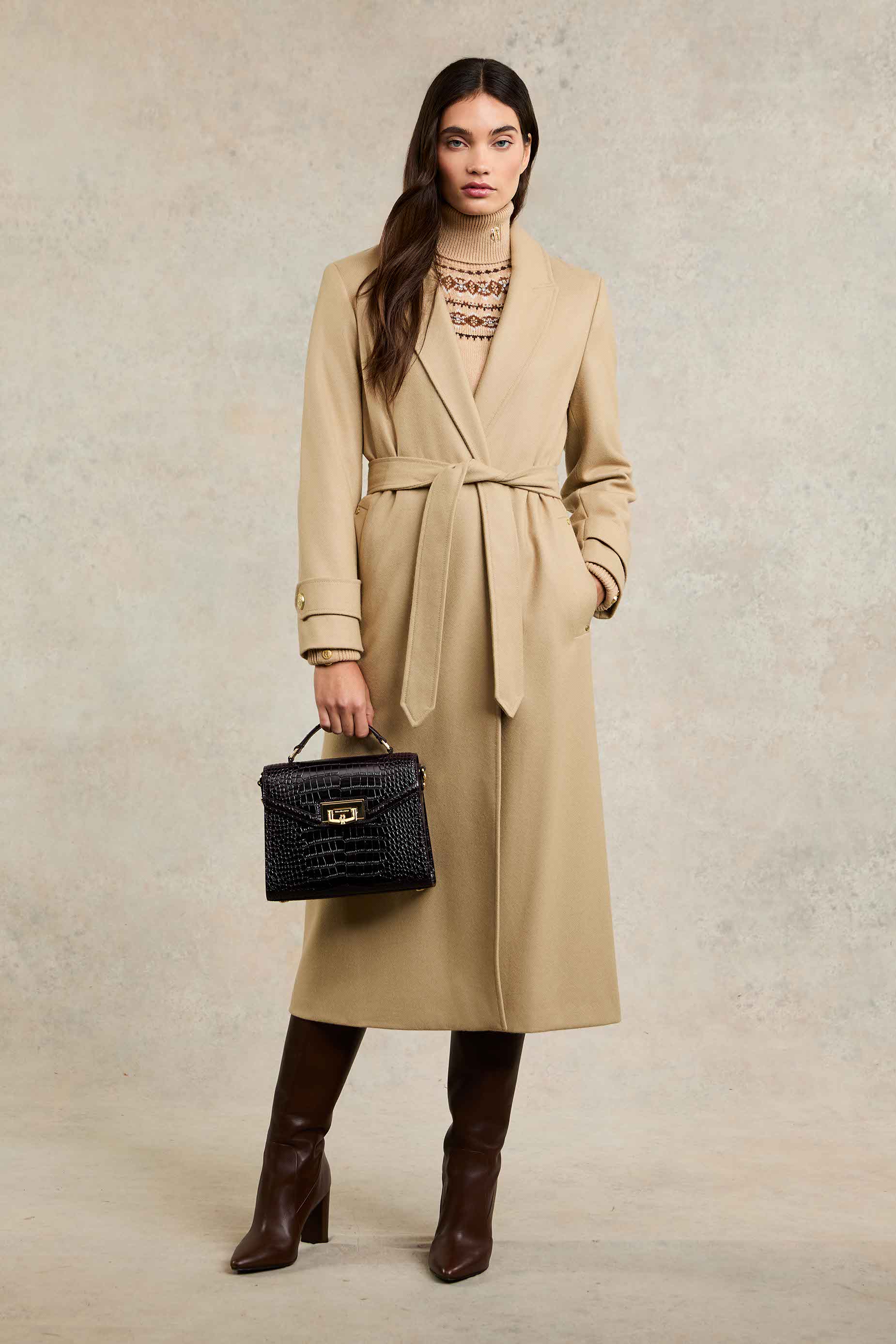Wrap Coat (Camel) - Image 3