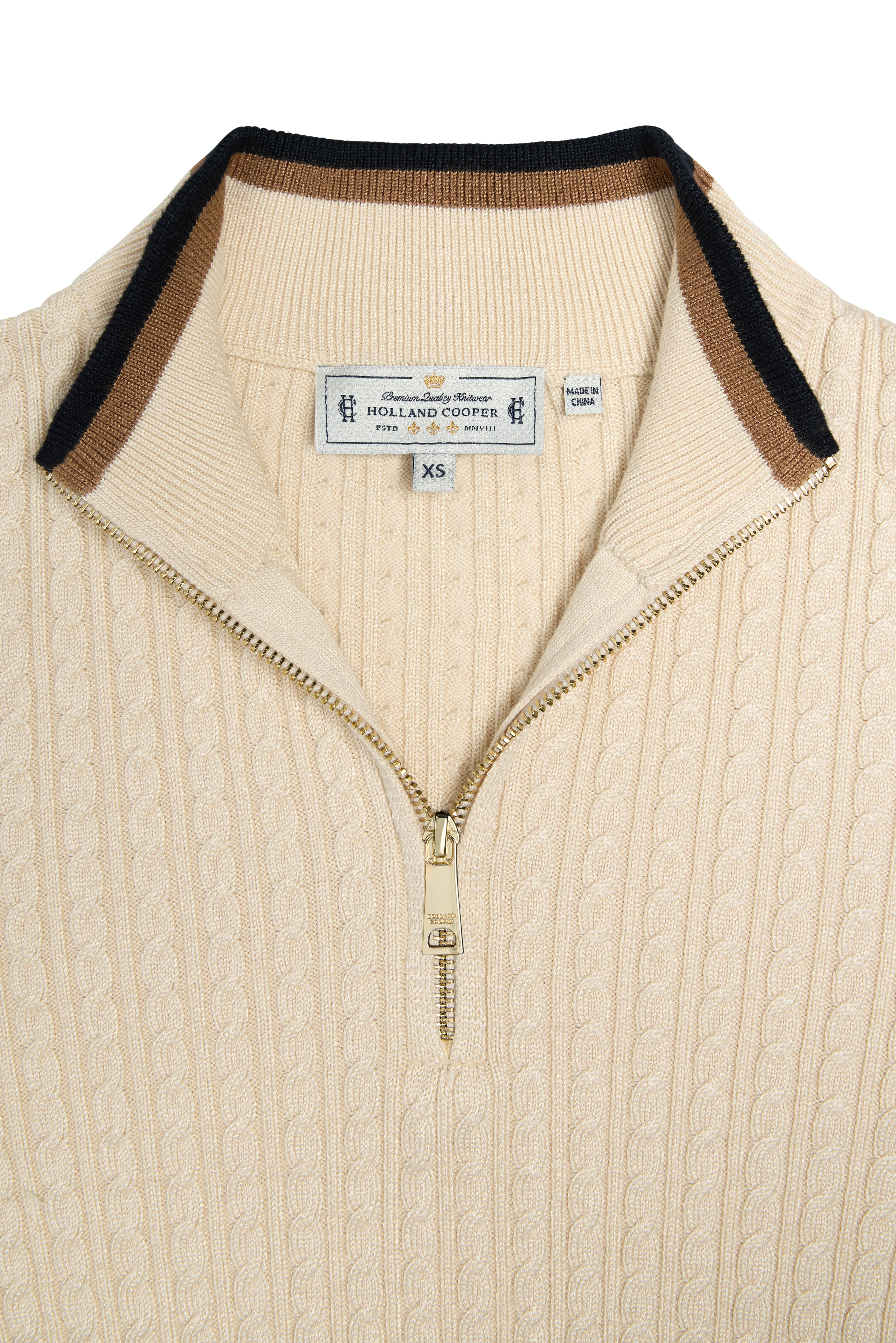 Zoe Quarter Zip Knit (Almond) - Image 8